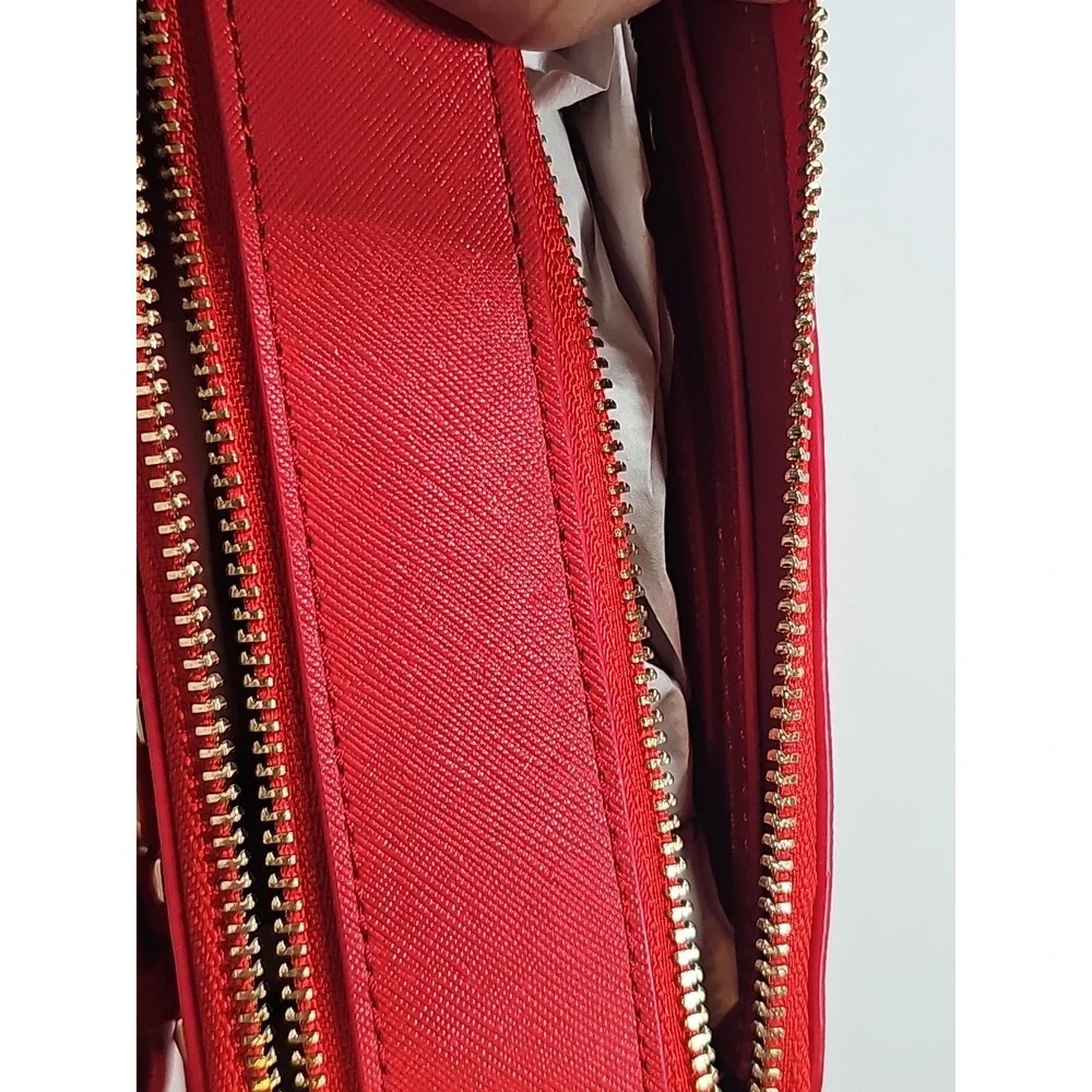 NWT VALENTINO ORLANDI ITALY RED Studded CROSSBODY BAG With Gold Accent Hardware‎